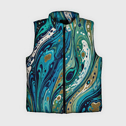 Женский жилет Сине-зеленый абстрактный узор
