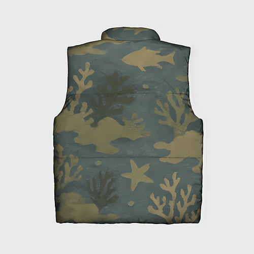 Женский жилет Подводный камуфляж из рыб / 3D-Черный – фото 2