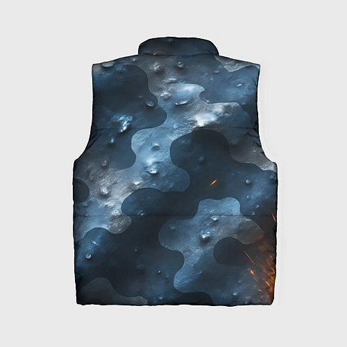 Женский жилет Синий камуфляж с каплями / 3D-Черный – фото 2