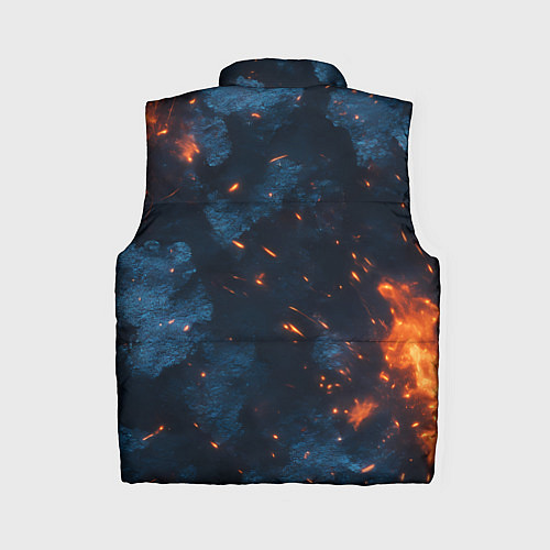 Женский жилет Синий камуфляж с искрами / 3D-Черный – фото 2