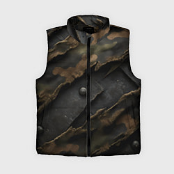 Женский жилет Камуфляжная ткань на металле
