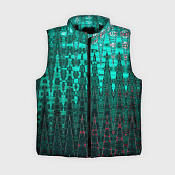 Женский жилет Нефритовый зелёный абстракция, цвет: 3D-черный