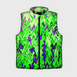 Женский жилет Ярко-зелёный стекающая абстаркция