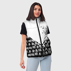 Женский жилет Doom японские символы, цвет: 3D-черный — фото 2