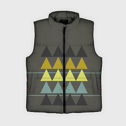 Женский жилет Абстрактный лес, геометрический с однотоном