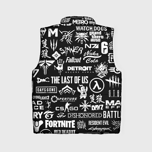 Женский жилет Doom логотипы всех игр / 3D-Черный – фото 2