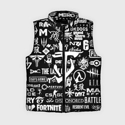 Женский жилет Doom логотипы всех игр, цвет: 3D-черный