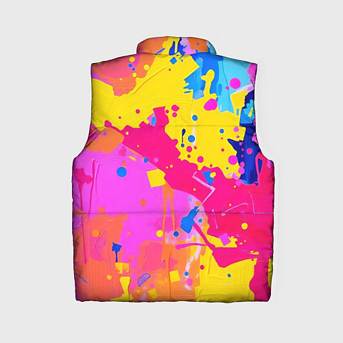 Женский жилет Яркие пятна акриловой краски на стене / 3D-Черный – фото 2