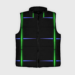 Женский жилет Color black green purple stripes
