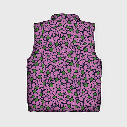 Женский жилет Мозаичный мелкий узор фиолетовый с зелеными вкрапл / 3D-Черный – фото 2