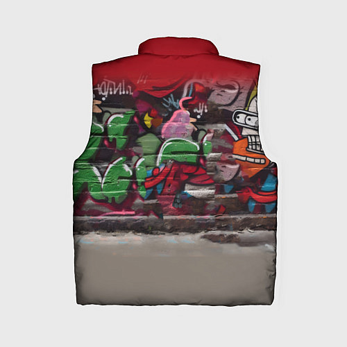 Женский жилет Bender bending robot and Fry - ai art graffiti / 3D-Черный – фото 2