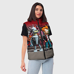 Женский жилет Bender bending robot and Fry - ai art graffiti, цвет: 3D-черный — фото 2
