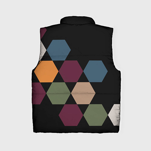 Женский жилет Honeycombs autumn colors / 3D-Черный – фото 2
