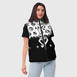 Женский жилет Doom черно белые аниме, цвет: 3D-черный — фото 2
