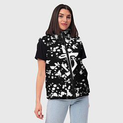 Женский жилет Дум белые брызги красок, цвет: 3D-черный — фото 2