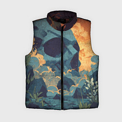 Женский жилет Металл арт - долина - череп, цвет: 3D-черный