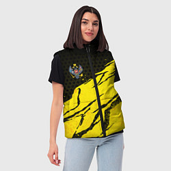 Женский жилет Российская империя - Желтые потертости, цвет: 3D-светло-серый — фото 2