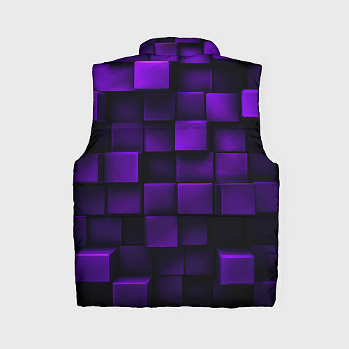 Женский жилет Фиолетовые неоновые квадраты / 3D-Черный – фото 2