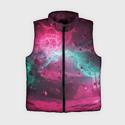 Женский жилет Космическая абстракция с геометрическими фигурами, цвет: 3D-черный