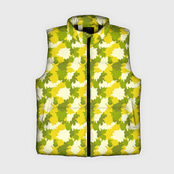 Женский жилет Яркий камуфляж желтые и зеленые пятна, цвет: 3D-черный