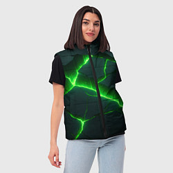 Женский жилет Кислотный зеленый свет из плит, цвет: 3D-черный — фото 2