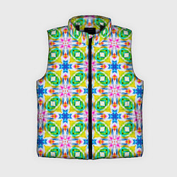 Женский жилет Разноцветный абстрактный узор, цвет: 3D-черный