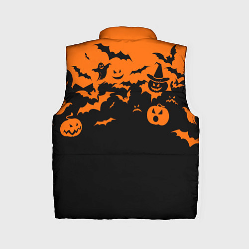 Женский жилет Хэллоуин тыквы и призраки / 3D-Черный – фото 2