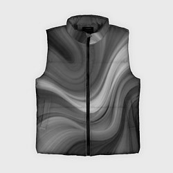Женский жилет Серые волны абстракция однотонная