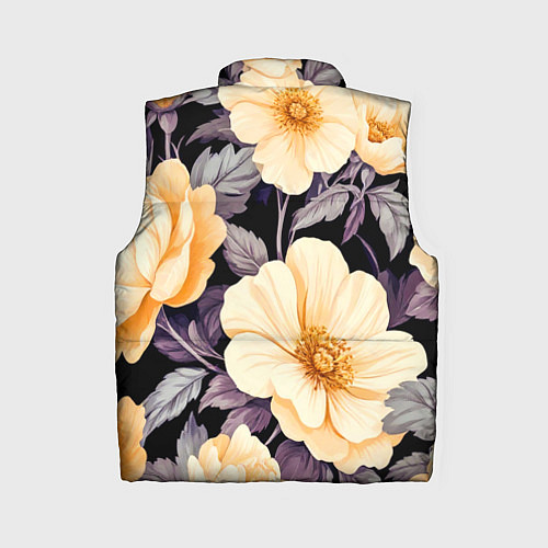 Женский жилет Крупные жёлтые цветы / 3D-Черный – фото 2