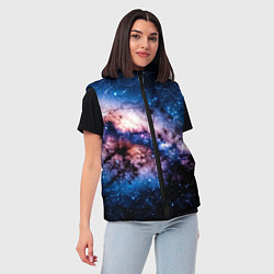 Женский жилет Фантастический космос звёзды и туманности, цвет: 3D-черный — фото 2