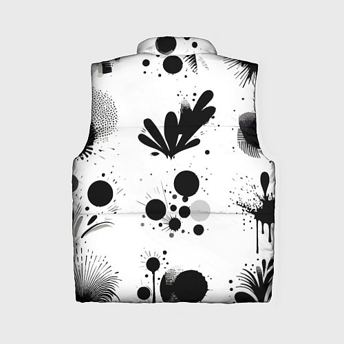 Женский жилет Растительный паттерн и кляксы - Милан / 3D-Черный – фото 2