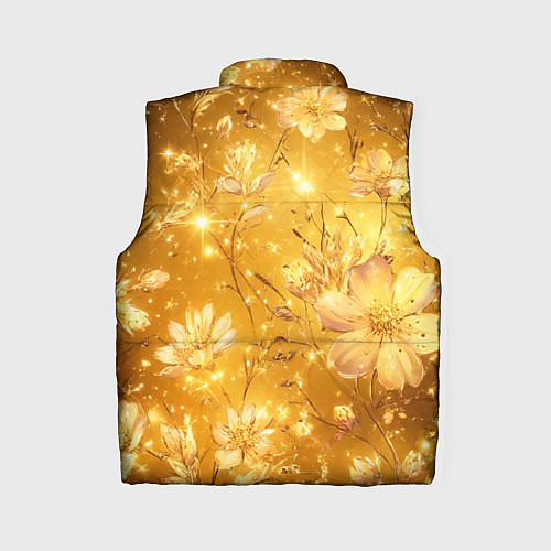 Женский жилет Цветочный золотой с искрами / 3D-Черный – фото 2