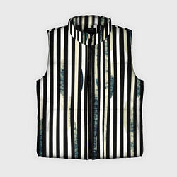 Женский жилет Абстрактные полосы чёрно-белый, цвет: 3D-черный