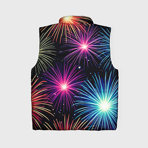 Женский жилет Стилизованный праздничный салют / 3D-Черный – фото 2