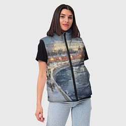 Женский жилет Новогодние праздники в Москве, цвет: 3D-черный — фото 2