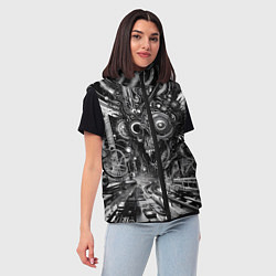Женский жилет Cyber urban skull - ai art fantasy, цвет: 3D-черный — фото 2