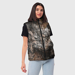 Женский жилет Абстракция - brown darkness, цвет: 3D-черный — фото 2