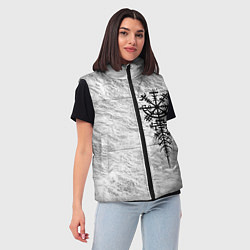 Женский жилет Вегвизир - компас рун в виде става, цвет: 3D-черный — фото 2