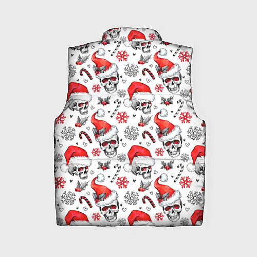 Женский жилет Новогодние черепа / 3D-Красный – фото 2