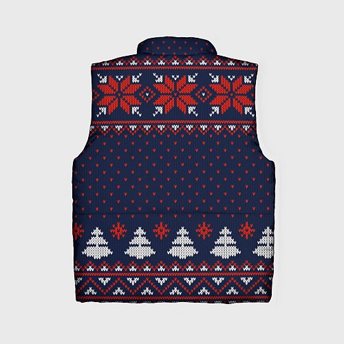 Женский жилет Новогодний вязаный узор / 3D-Черный – фото 2