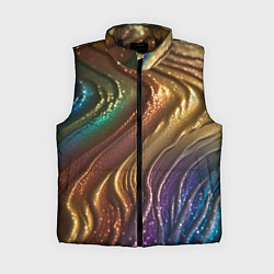 Женский жилет Сморщенные складочки жидкости, цвет: 3D-черный