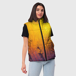Женский жилет Узоры золотистого инея, цвет: 3D-черный — фото 2