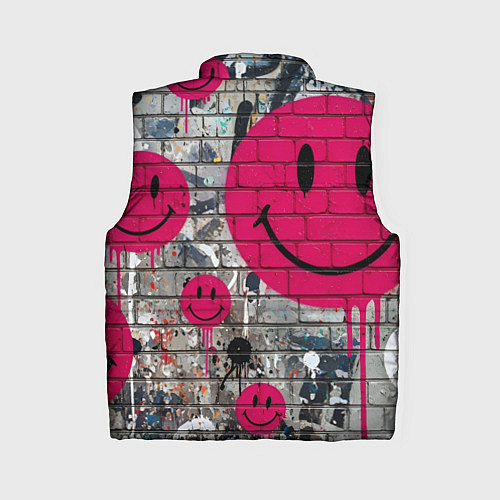 Женский жилет Розовые смайлы граффити / 3D-Черный – фото 2