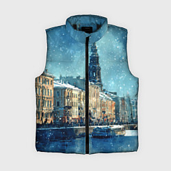 Женский жилет Снегопад в Санкт-Петербурге, цвет: 3D-черный