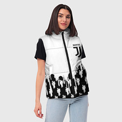 Женский жилет Ювентус краски люди, цвет: 3D-черный — фото 2