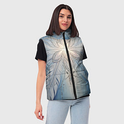 Женский жилет Ледяной перьевой орнамент со светом, цвет: 3D-черный — фото 2