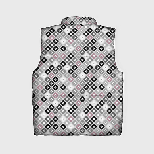 Женский жилет Цветочный серо-розовый узор ретро / 3D-Черный – фото 2