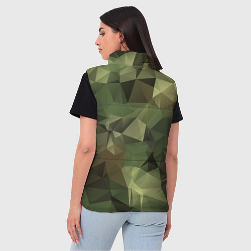 Женский жилет Полигональный камуфляж / 3D-Красный – фото 4