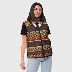 Женский жилет Зимний узор с галстуком, цвет: 3D-черный — фото 2
