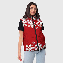 Женский жилет Снежинки, цвет: 3D-черный — фото 2